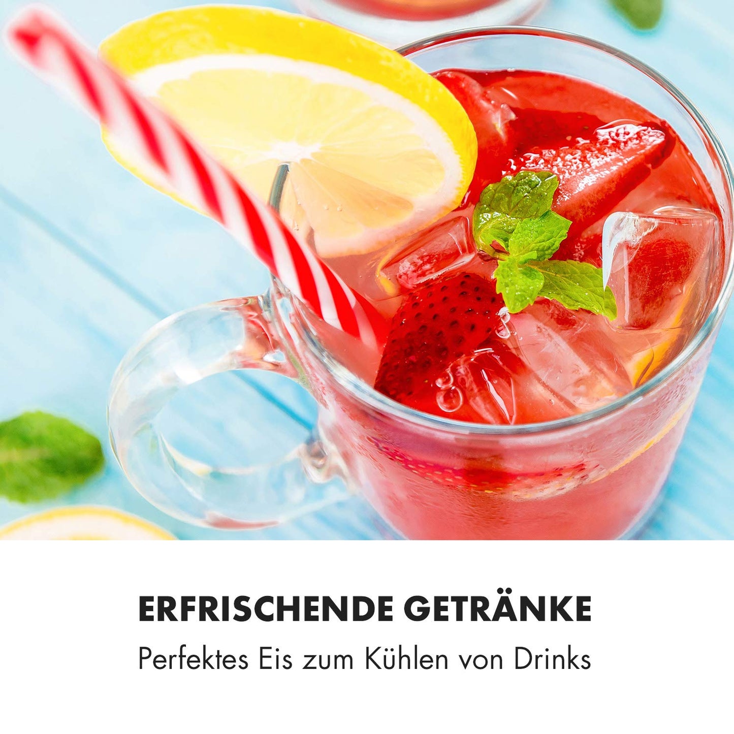 Klarstein Eiswürfelmaschine Klein, 2,5L Eiswürfelbereiter, für Mittelgroße, Klare Eiswürfel, Schnelle Mini, mit Sicherheitsalarm, 13kg/24h