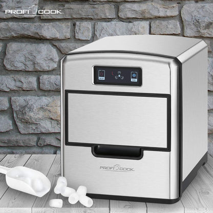 ProfiCook® Eiswürfelbereiter | elektrische Eiswürfelmaschine | für 10-15kg/24h | Ice-Maker | Sensor-Touch-Bedienung | 1,7 Liter Wassertank | Eiswürfel in 10 Minuten | 3 Eiswürfelgrößen | PC-EWB1187