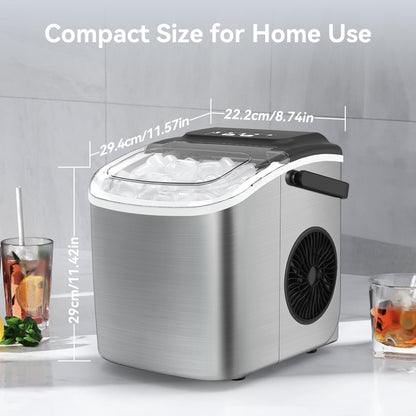 machine à glaçons 1,2 l, Eiswürfelmaschine, Eiswürfelbereiter 9 Würfel in 6 Minuten fertig, Selbstreinigende Kleine Eiswürfelmaschinen mit tragbarem Griff für Küche, Büro, Bar und Party