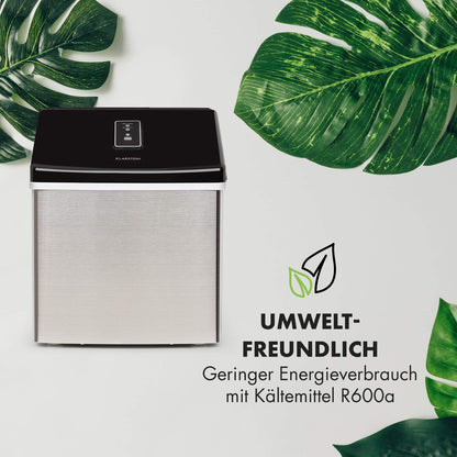 Klarstein Eiswürfelmaschine Klein, 2,5L Eiswürfelbereiter, für Mittelgroße, Klare Eiswürfel, Schnelle Mini, mit Sicherheitsalarm, 13kg/24h